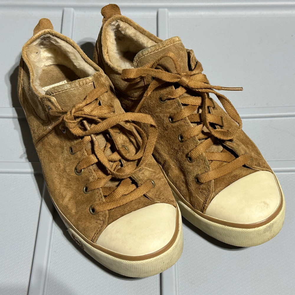 Ugg Chestnut Suede Shearling-Lined Suede Sneakers… - image 1